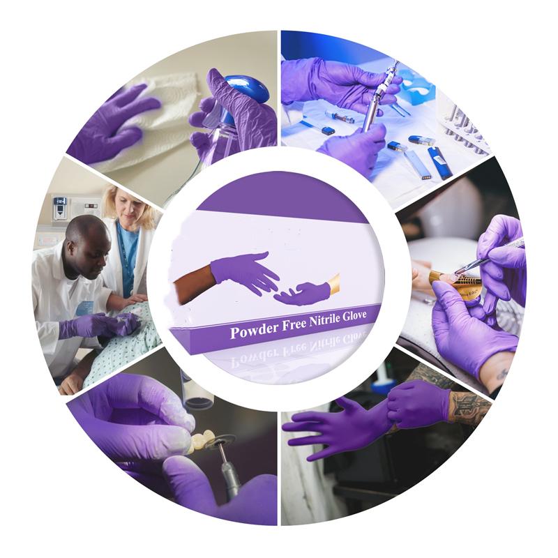 20/50 шт одноразовые нитриловые перчатки фиолетовые водонепроницаемые перчатки без пудры нескользящие перчатки для мытья кухни уборка работы