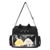 Harujio Ita Bag Shoulder Bag with Cat Plush Cute Black and White Plush Popular Ita Bag Toy, Pouch, (Black)