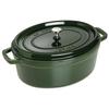 Staub La Cocotte Round Oval Basil Green 33cm, Double-Handled Enamel Pot, Induction Compatible [Official Japanese Product] 40509-691