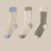 3Pairs Sleeping Coral Fleece Socks Winter Mid Tube Socks Women Solid Color Floor Plush Socks  Autumn