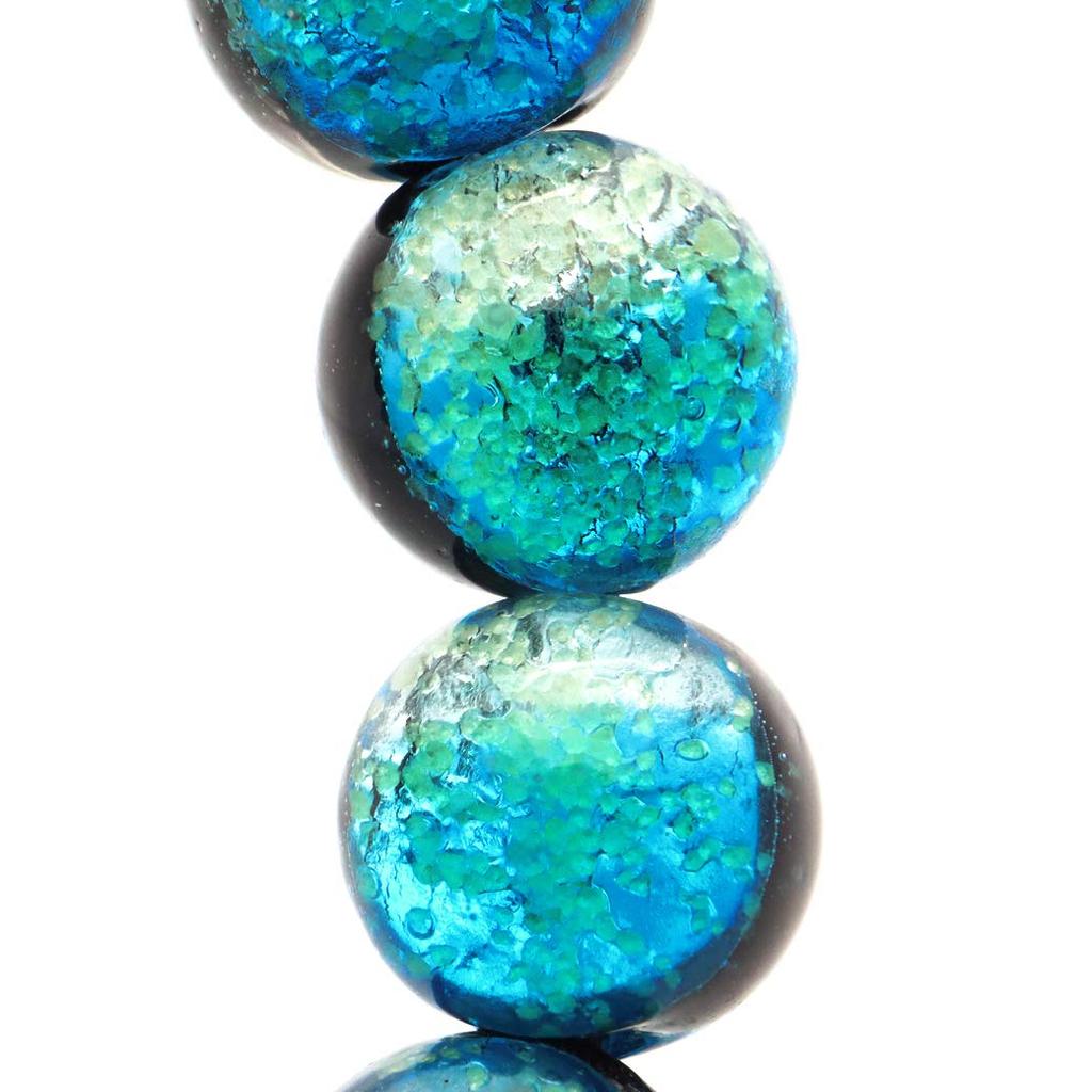 [GOLD STONE] Glowing Hateruma Blue Firefly Glass 10mm Bracelet from Hateruma Island, Okinawa, Inner Diameter: Approx. 17.5cm