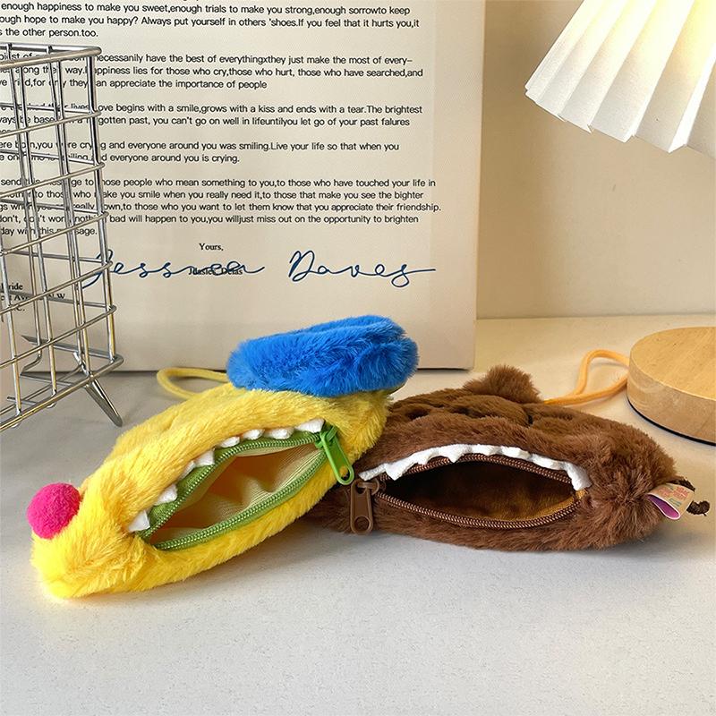 Кавайный плюшевый кошелек для мелочи в виде щенка дикого кабана, креативный мультяшный маленький кошелек, брелок, милый кошелек для мелочи, кошелек на молнии