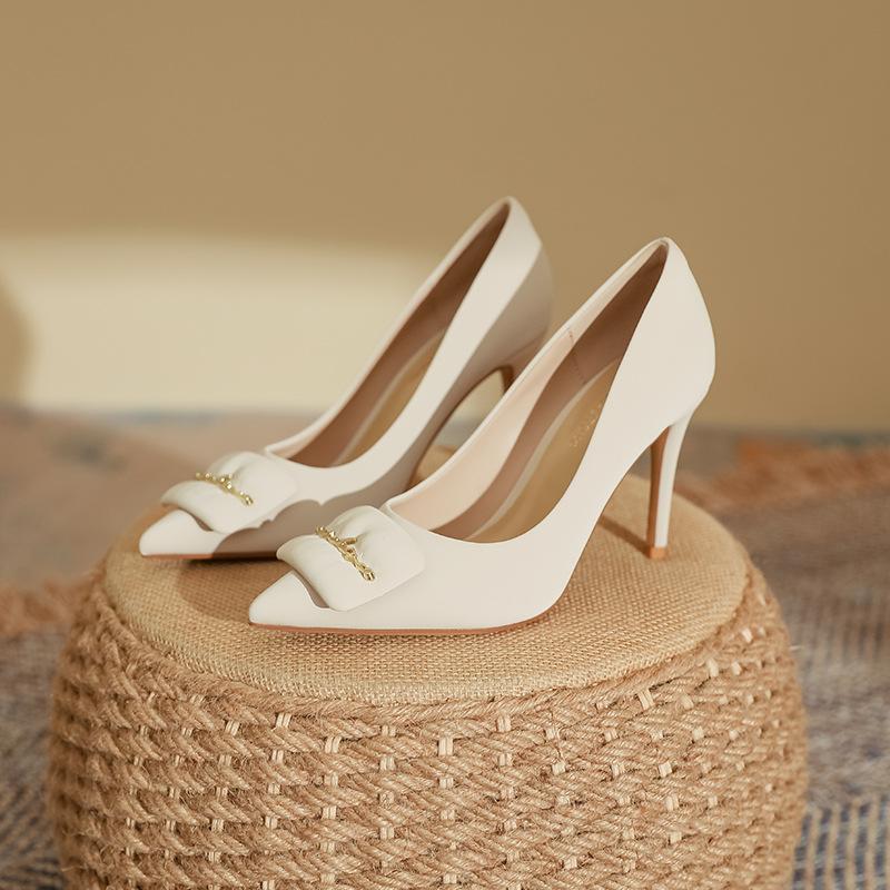 Single Shoes 2025 Spring Women's High Heels Women's Thin Heels High Sense Huizhou Women's Shoes Spring Women's Fashion Shoes Genuine Leather Women