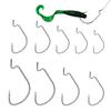 10pcs Offset Barbed Lure Softjerk Fishing Hook Worm Hook Fishing Tackle Wide Crank Fishhooks