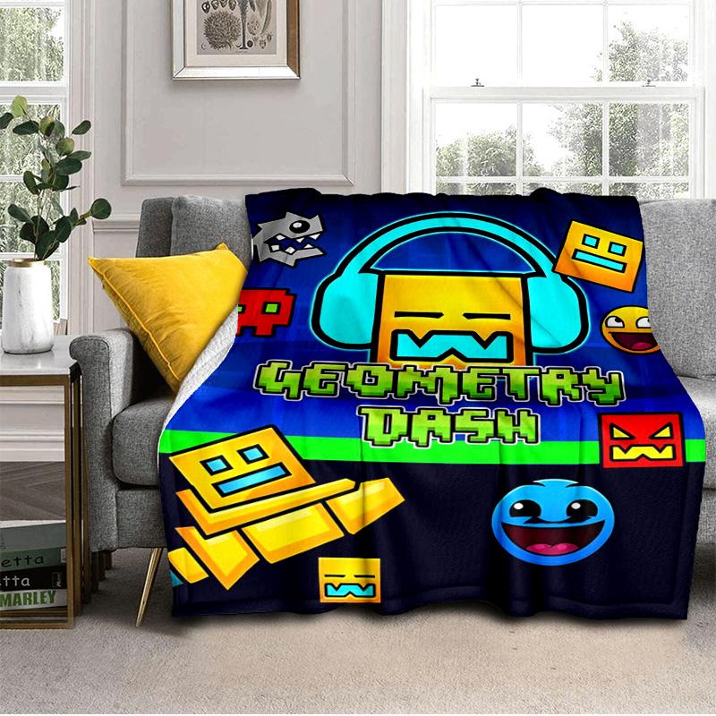 Geometry Dash: Dance To The Beat Blanket Suitable for Sofas, Beds, Offices, And Camping - Perfect Gift for Halloween Christmas