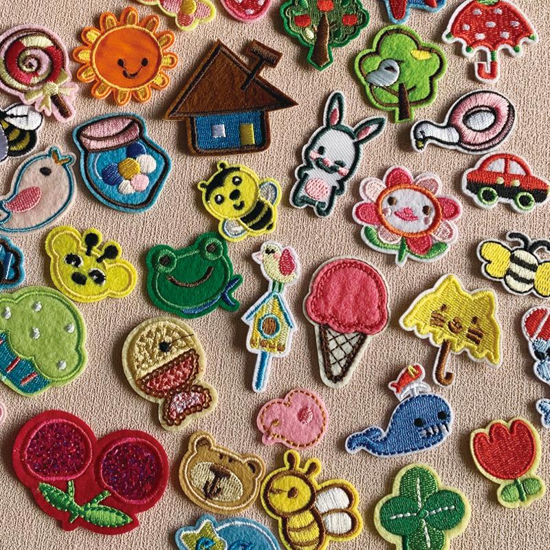 Cartoon Animals Embroidered Iron Patch For Clothing DIY Striped Sewing Patch