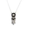 [N3113] - Black Silver 'Navajos' Designer Necklace
