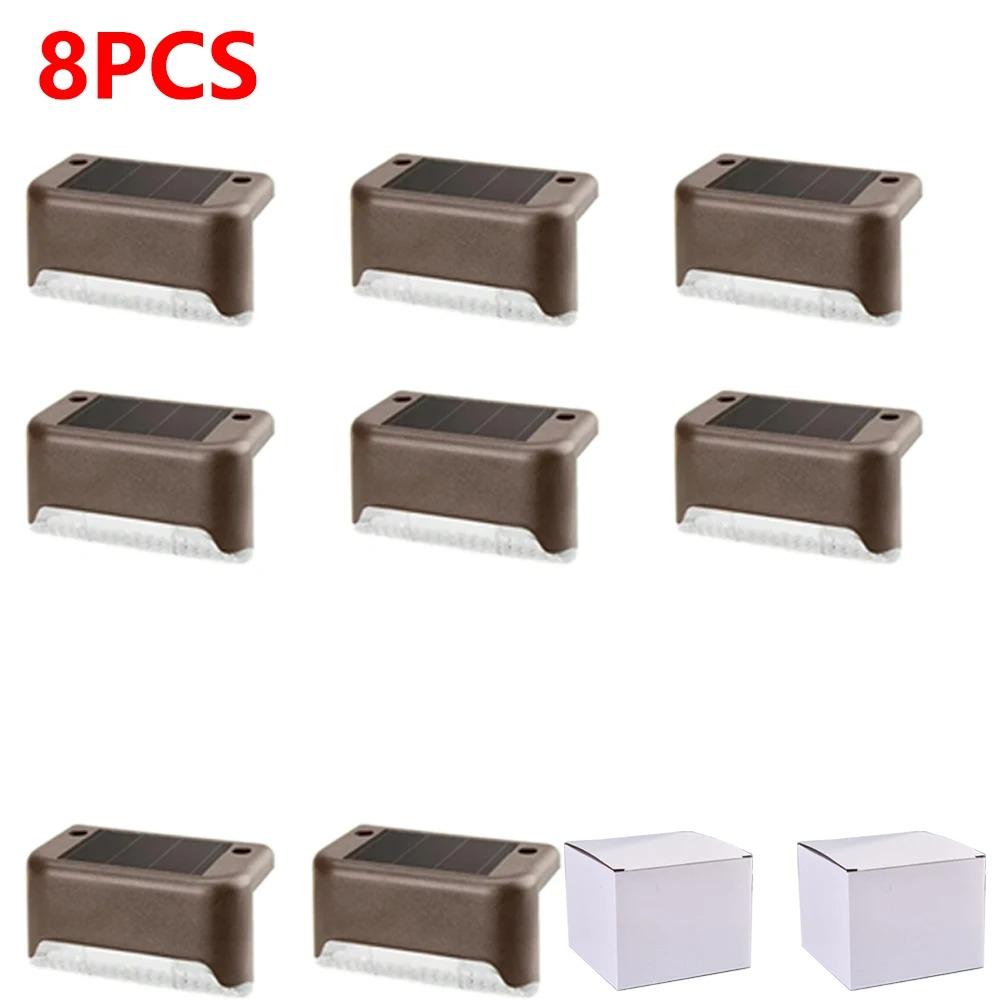 4-32pack Warm White Solar LED Step Lights Waterproof Outdoor Garden Path Stair Balcony Night Light Patio Fence Light Decoration