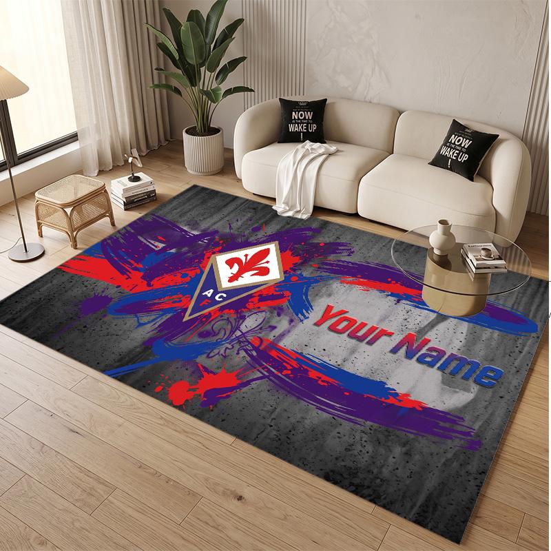 Personalized Crystal Velvet Carpet Fiorentina FC Pattern Non Slip Floor Rug