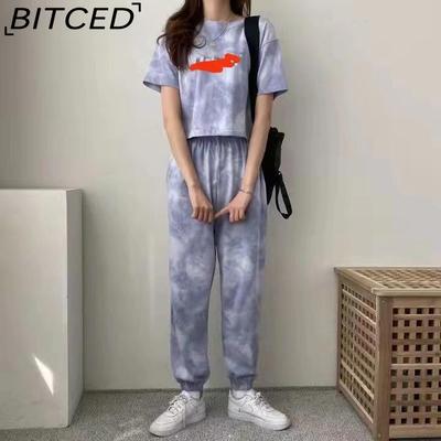 Повседневный и модный женский костюм на лето, нетрадиционный летний стиль, комплект из двух предметов спортивной одежды для женщин