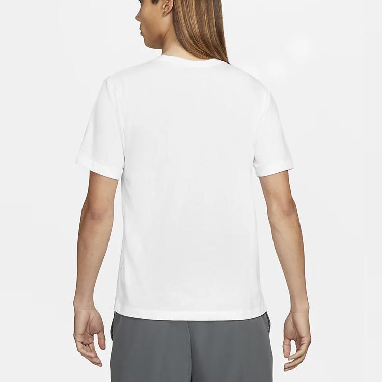 Nike Logo Print Training Short Sleeve T-Shirt Men Tops White DM5670-100