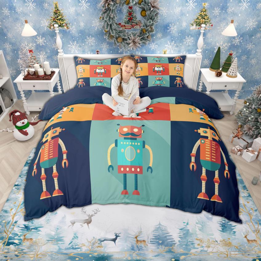 Homewish Мультяшный Автомобильный Комплект Пододеяльника Для Детей Мальчиков 2 шт./3 шт. Полицейская Машина Грузовик Трактор Постельное Белье Строительная Техника Комплект Постельного Белья