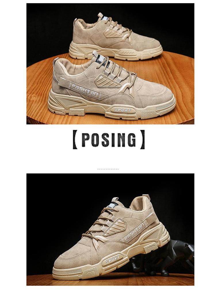 Men's Breathable, Versatile Work Shoes - Korean Style, Thick Sole for Construction & Sport