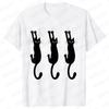Funny Black Cat Men T-shirt Summer Harajuku Fashion Male Breathable Aesthetic Oversized Clothing Ulzzang Tees Graphic Y2k Tops