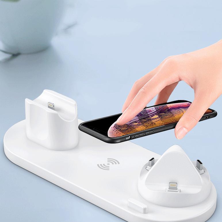 6 In 1 Wireless Charger Stand Pad for iPhone 15 14 13 12 Apple Watch Airpods Pro iWatch 8 7 Fast Charging Dock Station