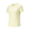 Li Ning Fitness Series Round Neck Sports T-Shirt Solid Color Short Sleeve Women Tops Pale-Goose-Yellow ATSV130-2