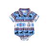 Baby Boy Romper, Short Sleeve Button-down Horse Boots Print Summer Bodysuit Clothes for Casual Daily