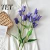 Artificial Flower Decoration Bell Decoration, Realistic Fake Silk with Stem, Flexible Stem Flowers Faux Bloom for Wedding Party Home Office