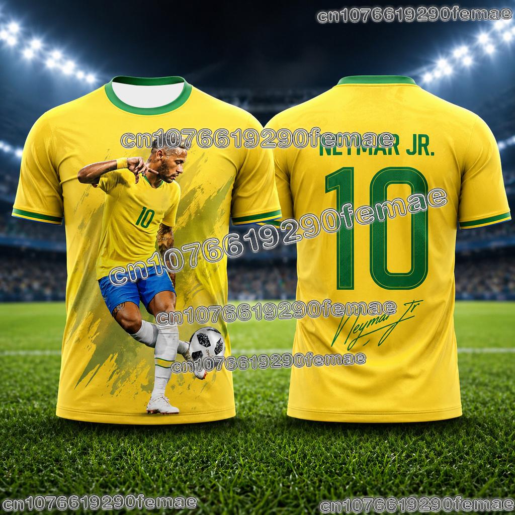 New Trendy Neymar Soccer Jersey Breathable Summer Sports Shirt For Fans Outdoor Football Practice And Daily Wear