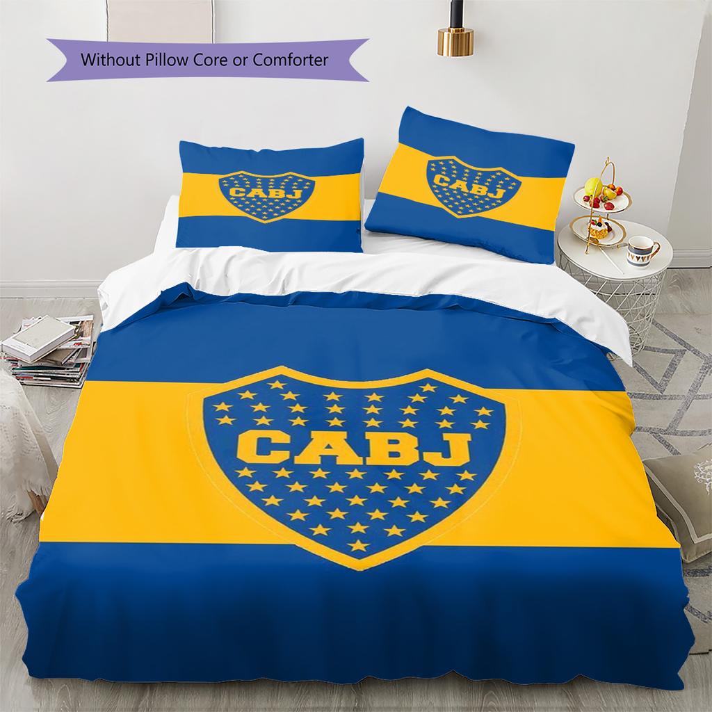 Boca Juniors Pattern Bedding Set Quilt Cover Pillowcase Home Decor Gift (1 * duvet cover + 2 * pillowcase, without core)
