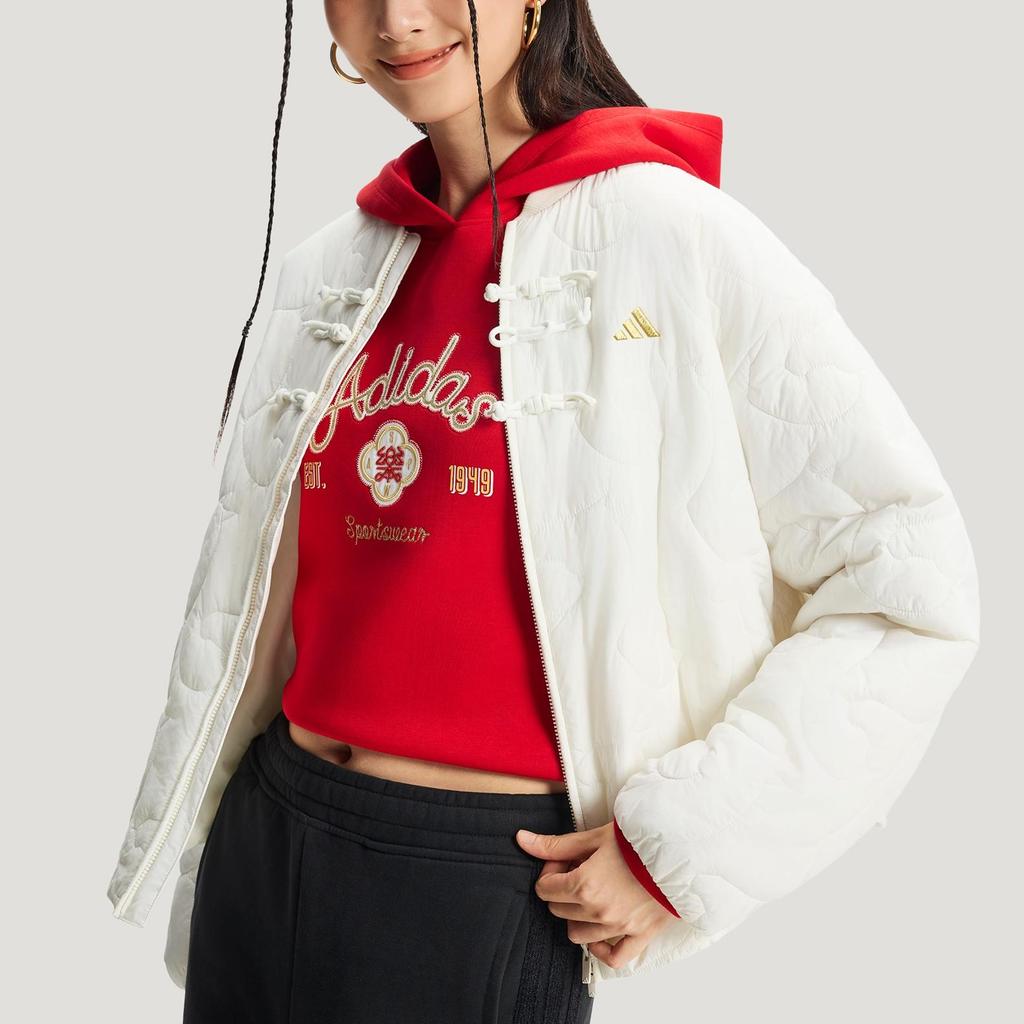 adidas FW25 Легкая утепленная куртка Теплая спортивная куртка со стойкой воротником Однотонное хлопковое пальто Женская куртка KH2664