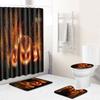 Halloween Series Bathroom Shower Curtain Floor Mat Toilet Cover Foot Mat Four-Piece Set