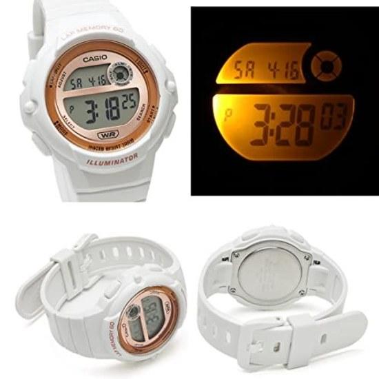 Casio Спортивное снаряжение LWS-1200H Дешевые бег трусцой 60 кругов память водонепроницаемые легкие (Белое розовое золото)
