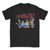 Печатная футболка с изображением рок-группы Gorillaz. Подходит как для унисекс, так и для женской повседневной одежды с коротким рукавом.