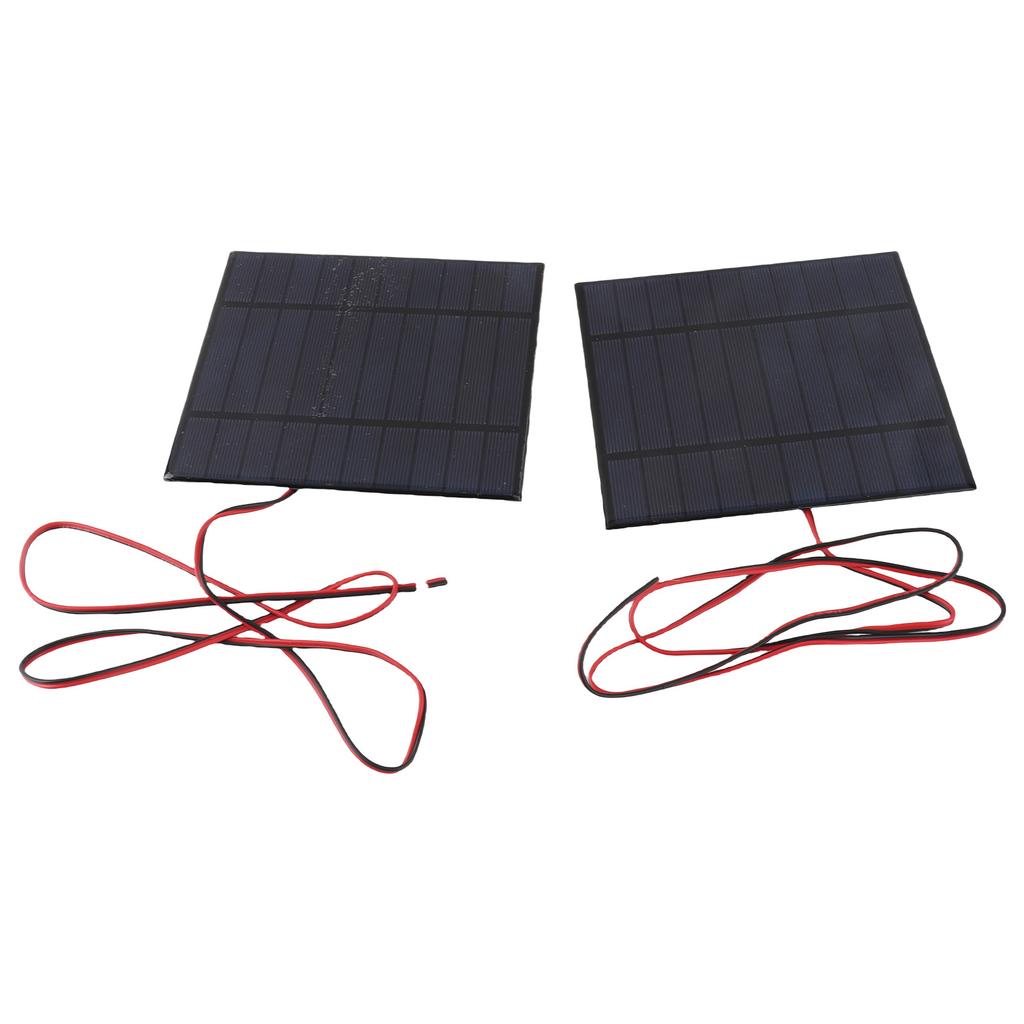 2pcs DC5V 500mA Solar Panel Cell Power Module Polycrystalline Silicon Solar Panel with 100cm Cable