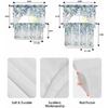 Kitchen Curtains Sets 24 Inch Length with Valance, Abstract Art Blue Leaves Branches Swag Valances for Windows and Tiers Curtain Set, Light Filtering