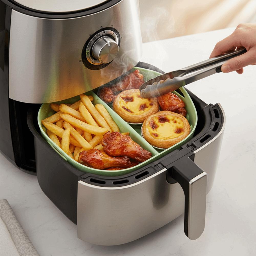 Creative Double Grid Baking Tray Flexible Circular Oven Basket Mat Kitchen Use