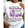 Item Picture Being A Grandma Is T Shirt Print Short Sleeve Crew Neck Top Elastane Suitable for Grandparents Day Gift Casual for Grandma