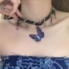 Butterfly Choker Jewelry Gift Portable Stylish Y2K Pendant Gothic Necklace for Party Photo Prop