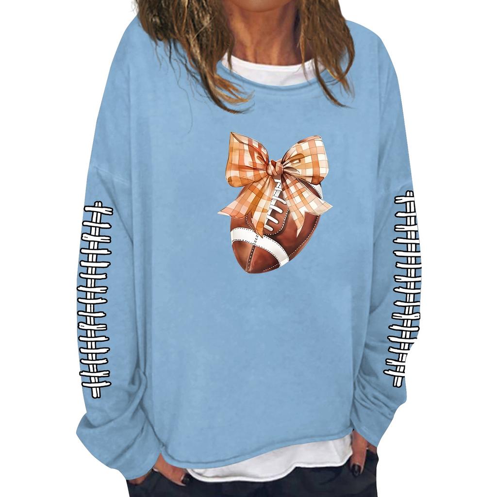 Женская модная повседневная толстовка с длинным рукавом и круглым вырезом с принтом