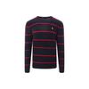 Polo FW23 Пуловер трикотажный с длинным рукавом и полосатым логотипом, мужской свитер, черный 710917407-001