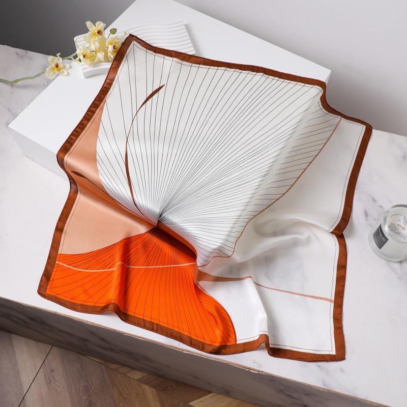 Шелковый женский квадратный шарф - Китайский стиль платок на голову для весны, лета, осени - Защита шеи и согревающий - Элегантный тонкий стиль для мамы