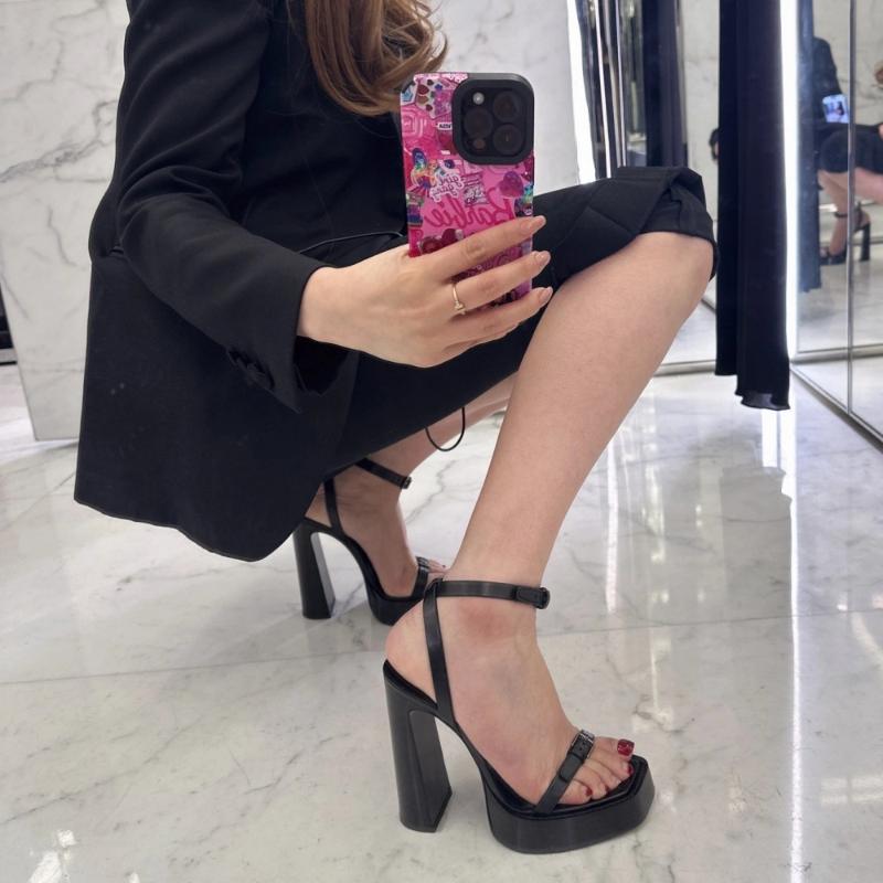 Fish Mouth Braid Women Sandals Woman Summer 2024 Female High Heels Dance Shoes Platform Sandal Designer Shoe Women High Quality