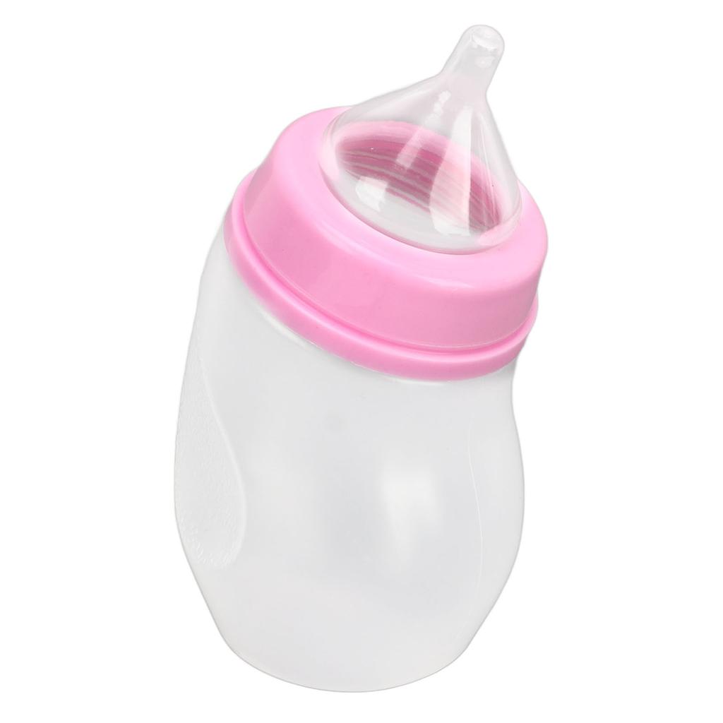 180ml Pet Feeding Bottle Crooked Head Pet Feeding Nipple Bottle for Baby Cats Dogs Pink