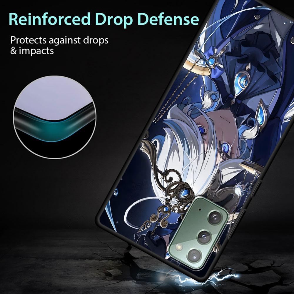 Genshin Impact Furina Case for Samsung Galaxy Note 20 Ultra 8 10 Lite 9 TPU Phone Cover Note 10 Plus Black Soft Shell Funda Capa