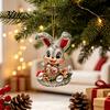 Indoor Outdoor Holiday Hanging Ornament Easter Bunny Acrylic Pendant, Cute Rabbit with Basket, 2D Car Decorative for Home Window Rearview Mirror