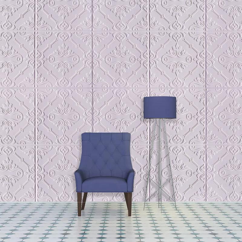 10 Pcs Self Adhesive 3D Panel Moisture Resistant Wall Stickers for Bedroom Living Room Bathroom Kitchen Wall Decor