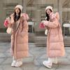 Autumn And Winter Down Cotton Jacket Women's Hooded Warm Jacket Medium Length Thick Cotton Jacket