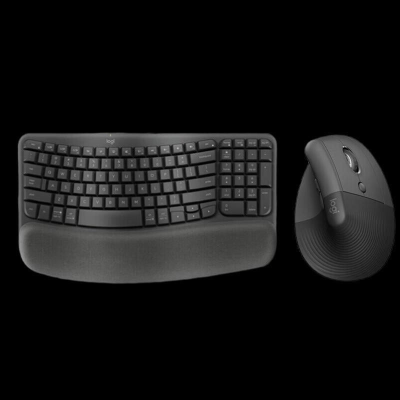 Logitech Wave Keys + Lift Ergonomic Wireless Keyboard and Mouse Set