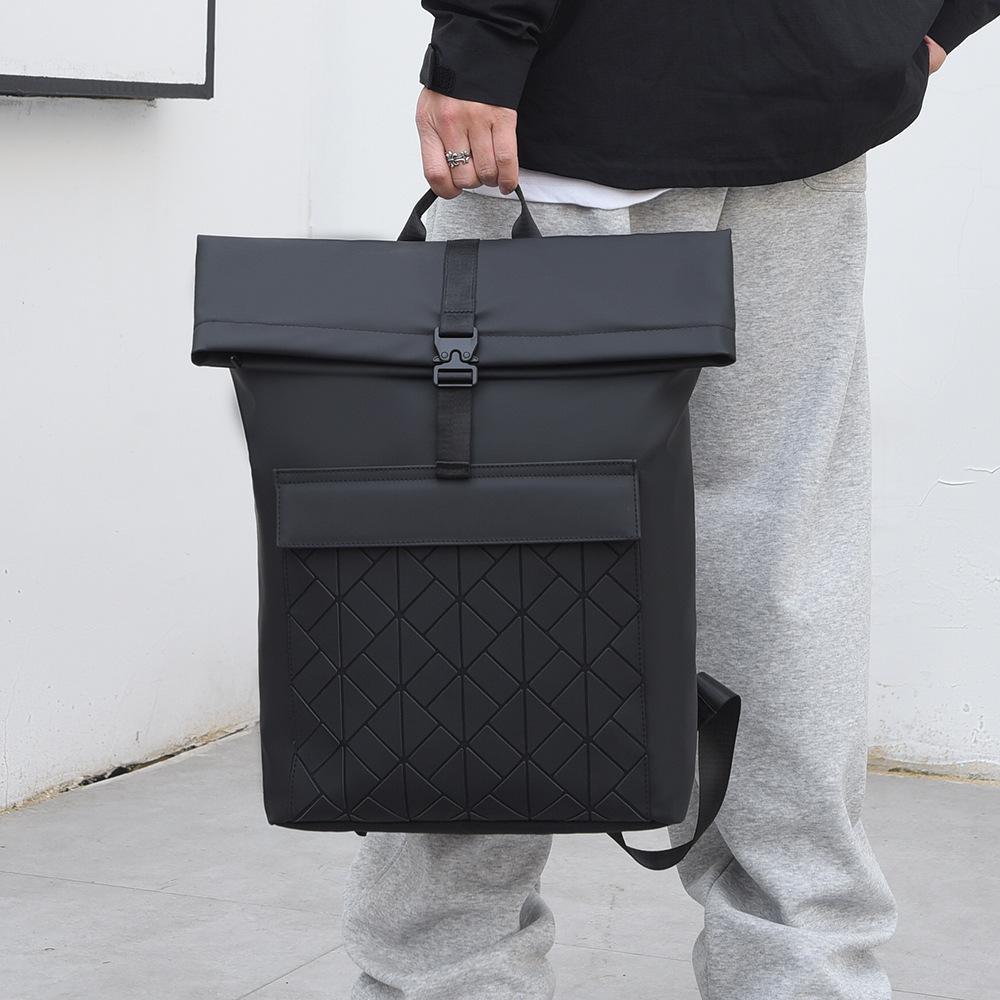 Backpack Men'S Large Capacity Travel Backpack Computer School Bag High School Junior High School Student Casual Leather Men'S Bag Tide