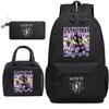 Katseye Music Pencil Case Lunch Bag Backpack Set of 3 School Supplies for Teenage Students Large Capacity Water-Resistant Portable
