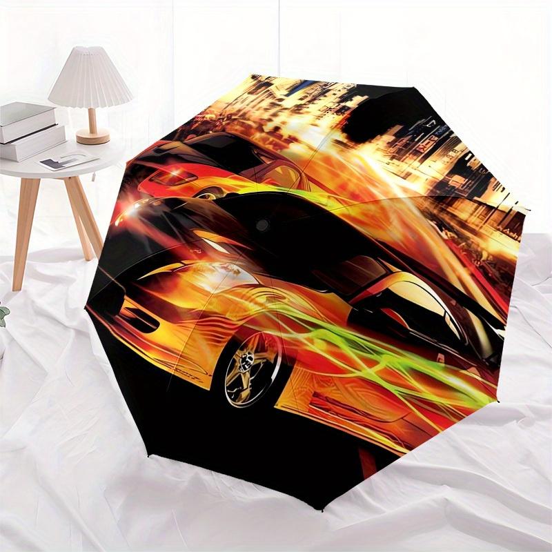 1pc City Racing Flame Trails Themed High-quality Umbrella,Automatic Opening and Closing Umbrella,Multi-functional Umbrella G0811165