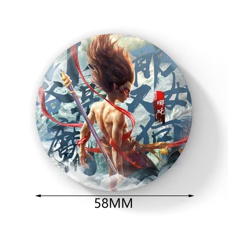 1 шт., значки на воротник рюкзака, броши на периферию Nezha, значок для фильма Nezha, демонические дети, ревущие в море