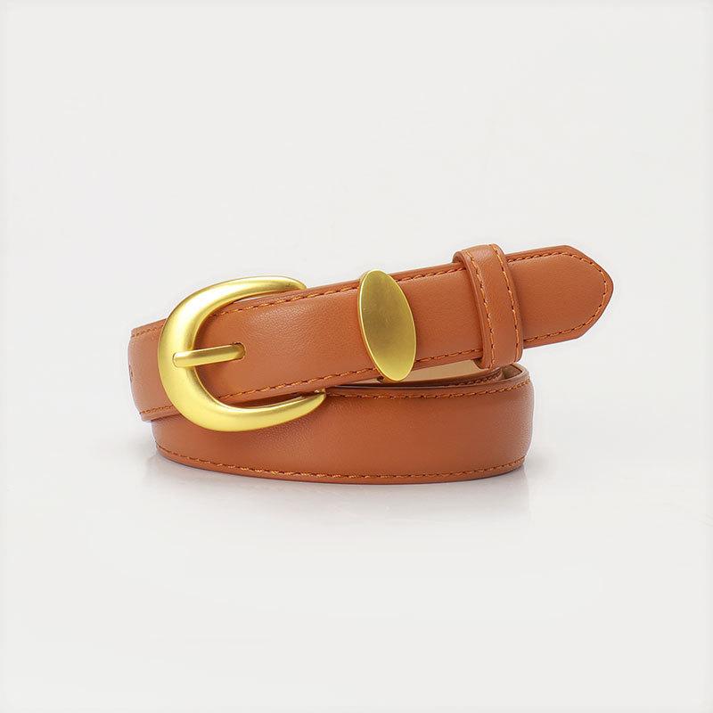 High-End Fashionable Versatile Belt Women's Style Leather Belt Simple Korean Version Decorative Jeans Female Daily Necessities