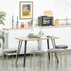 Industrial Design Dining Table Large Top dim. 120L x 60W x 75H cm Black Metal Hairpin Legs MDF Light Oak Look