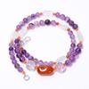 Natural Carnelian Carnelian Crystal Gemstone Smooth Beads Necklace 6-17 Mm 18" UB-8604